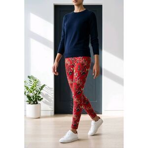 🔺️NWT LuLaRoe Red Floral Print Pants One Size